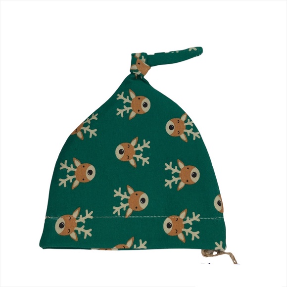 Baby Beanie Green Reindeer Slouchy Beanie Hat 3-6 Mos. - Picture 4 of 15